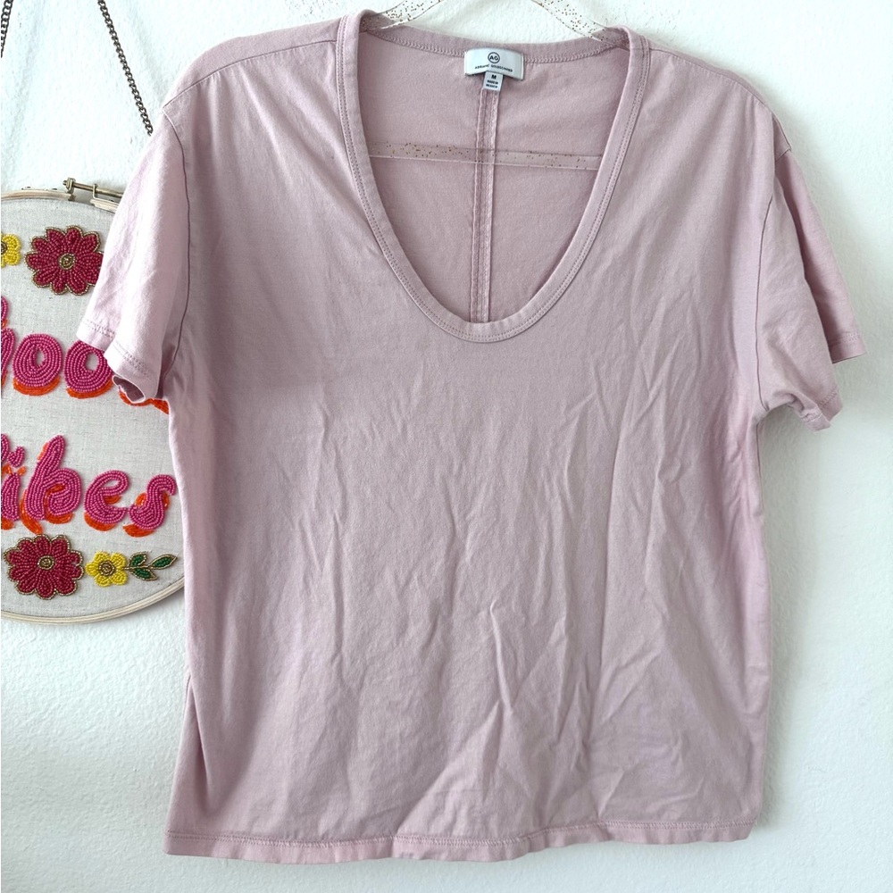 AG Adriano Goldschmied Light Pink Short Sleeve Tee